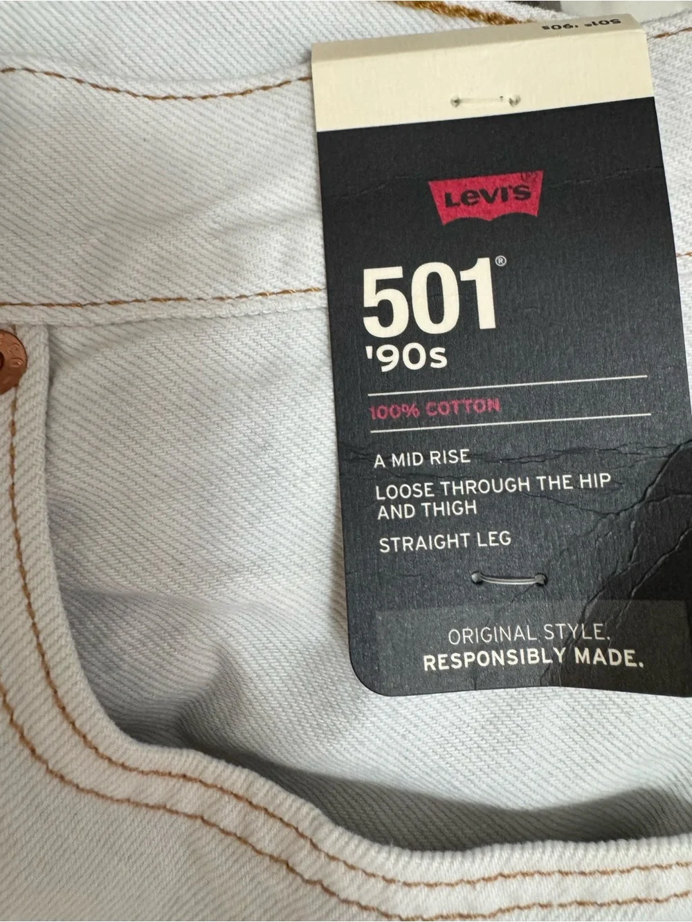 Levi's White Men's Straight Jeans - 501 Fit